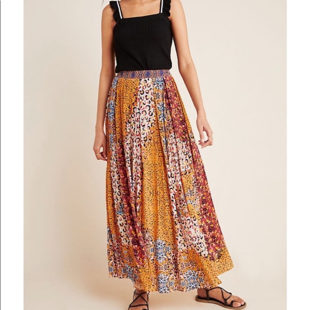 ANTHROPOLOGIE NWT Panthera Leopard Maxi Skirt